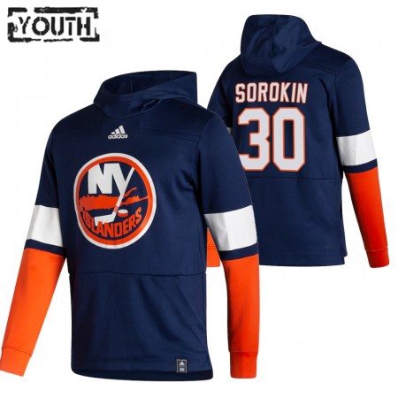Dětské New York Islanders Ilya Sorokin 30 2020-21 Reverse Retro Pullover Mikiny Hooded